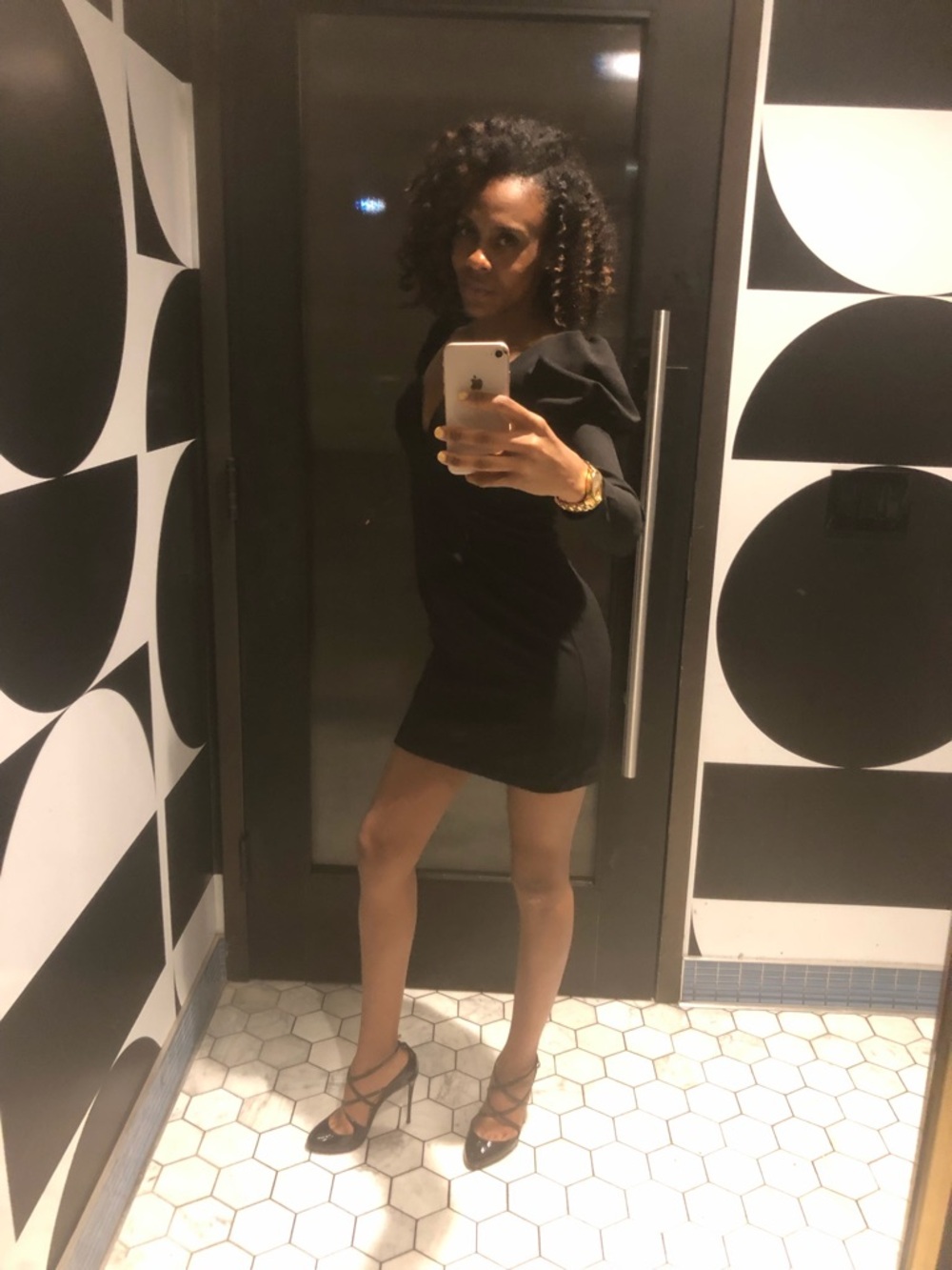 Express Black Puff-Sleeve|little black dress|cocktail dress| date night